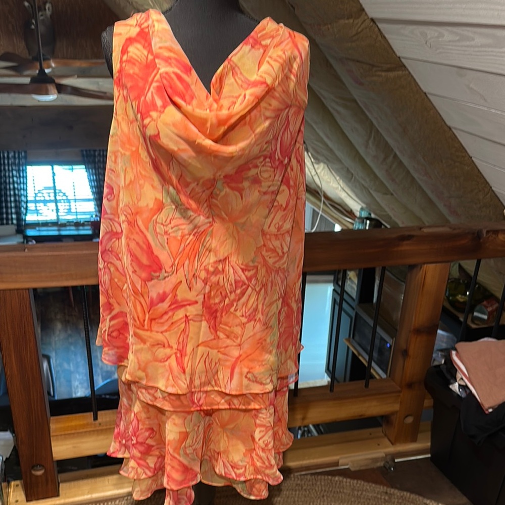 Orange 2-piece Midi Dress-Vintage!